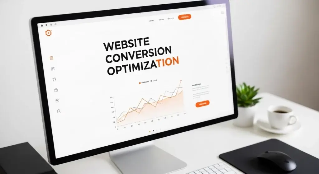 website conversion displayed on laptop